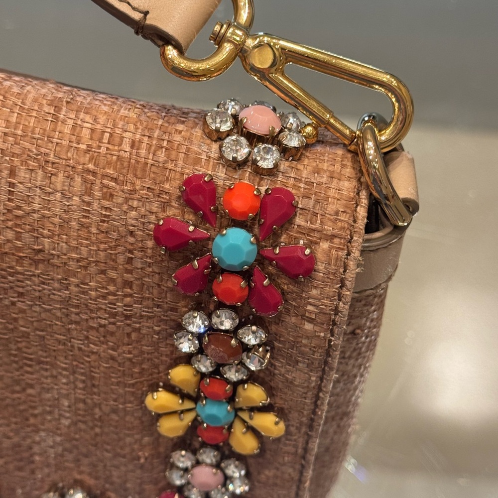 Dolce & Gabbana Raffia Crystal Embellished Shoulder Bag - Picture 5 of 17